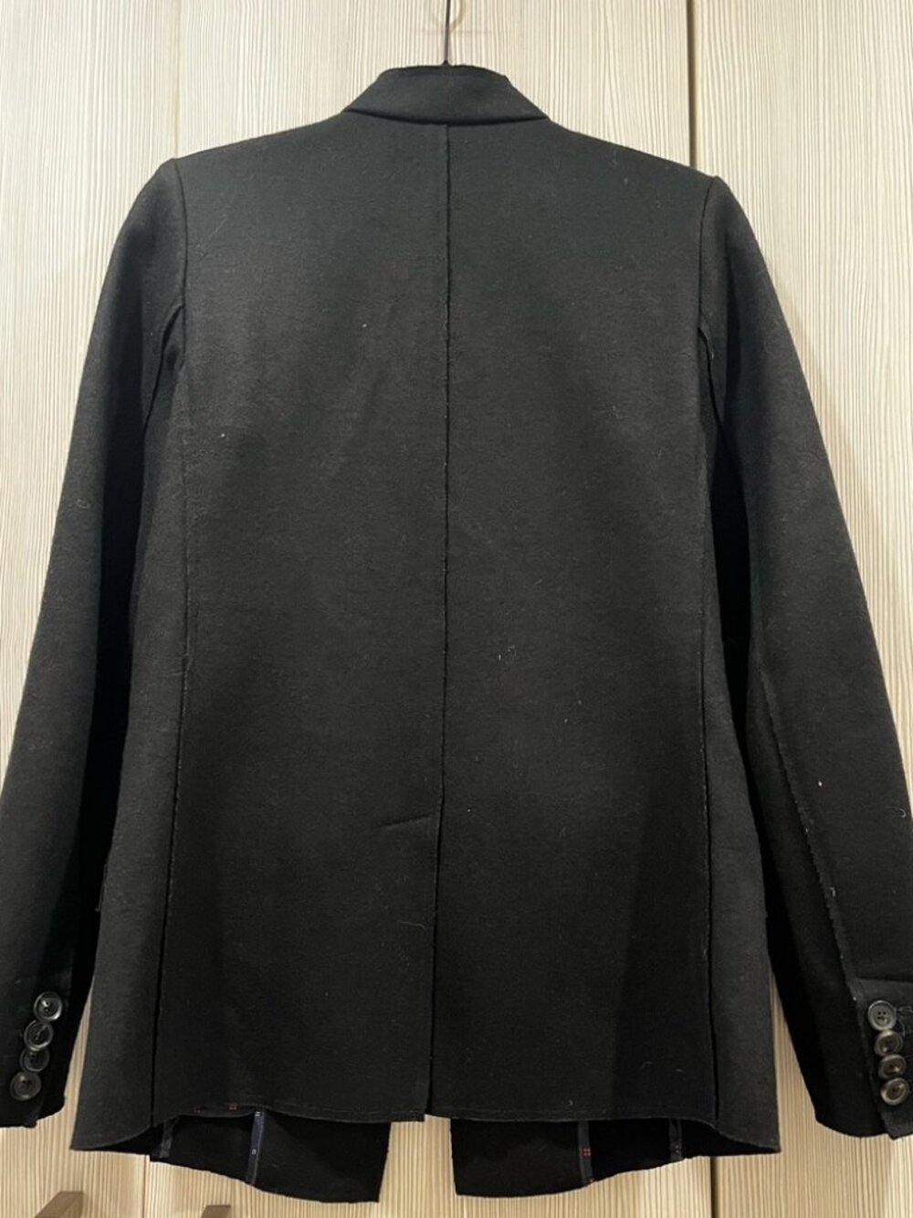 MEN'S SALE GAP Wool Blazer Black Stand Collar Raw Edge Men's XS